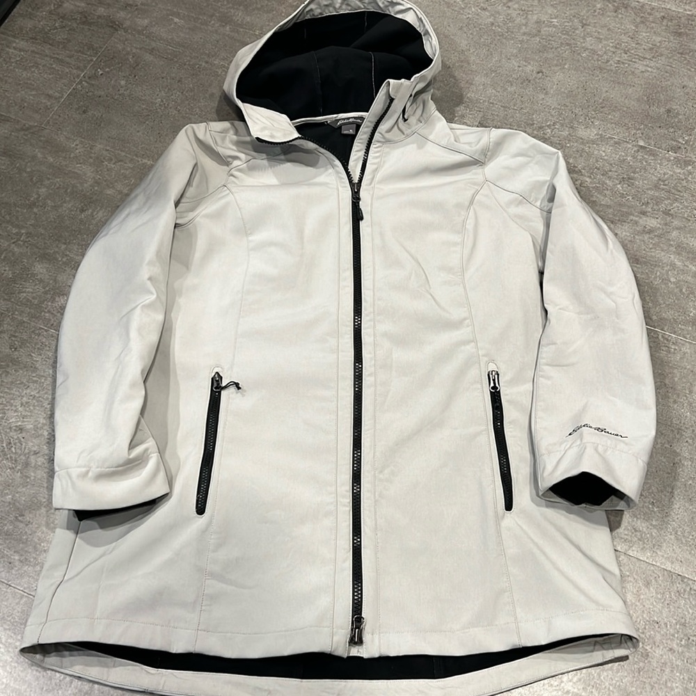 Eddie Bauer Light Gray Parka Jacket Size XL